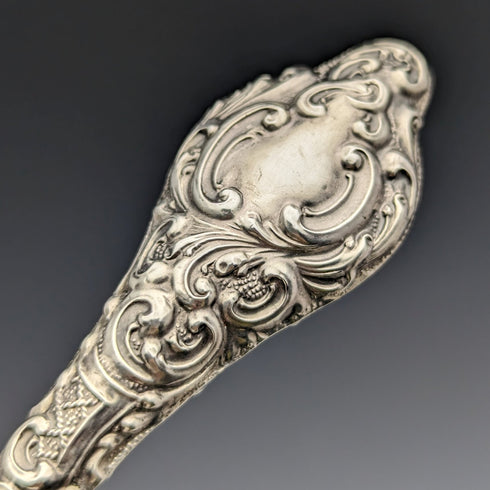 1913 British Antique Pure Silver Handle Shoehorn Button Hook Set in Case J & R Griffin